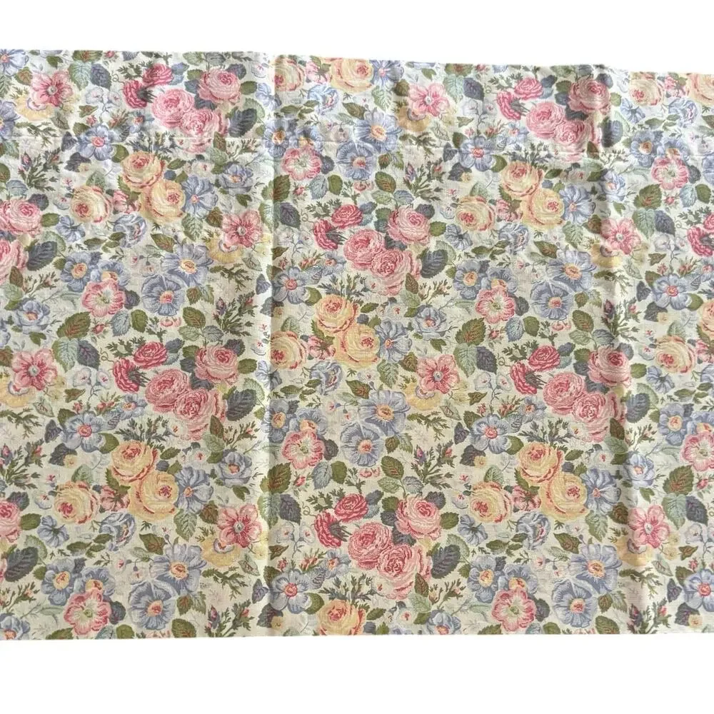 Laura Ashley Sycamore Quartet Pink Floral Window Blouson Valances Set 3 15x86